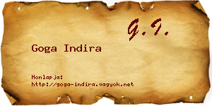 Goga Indira névjegykártya